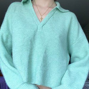 Sincerely Jules Teal Collared Sweater